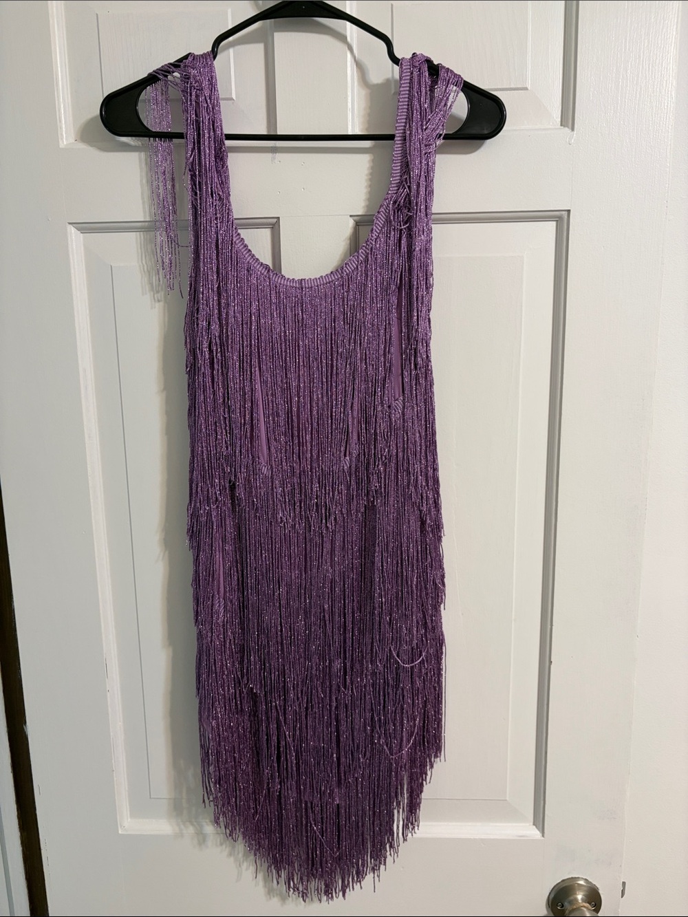 Purple Fringe Tank Dress